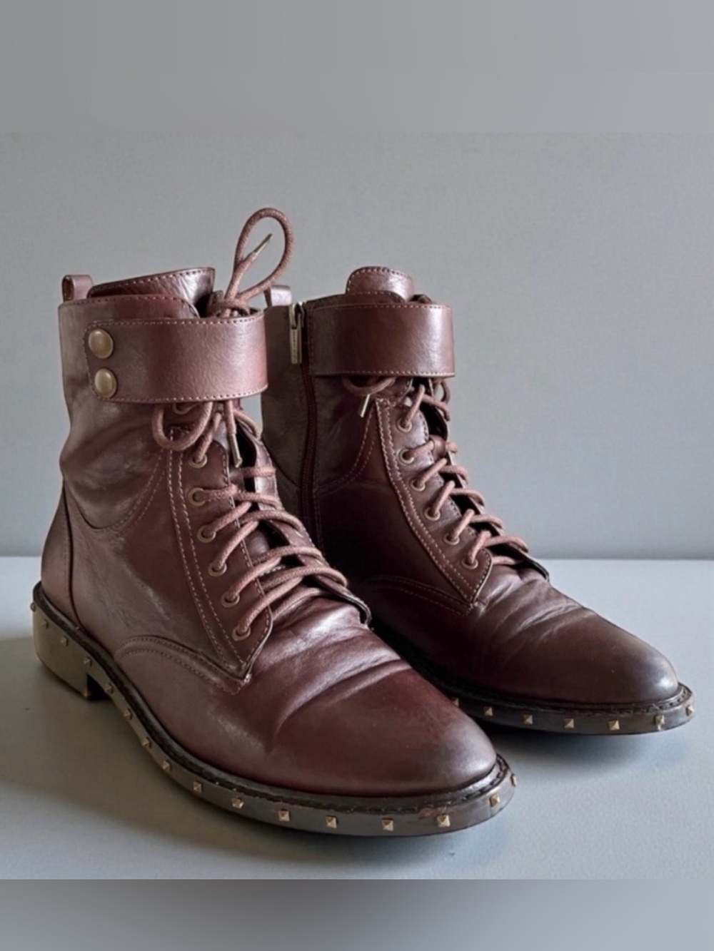 Vince Camuto Brown Lace Up Boots Talorini Leather Size 10